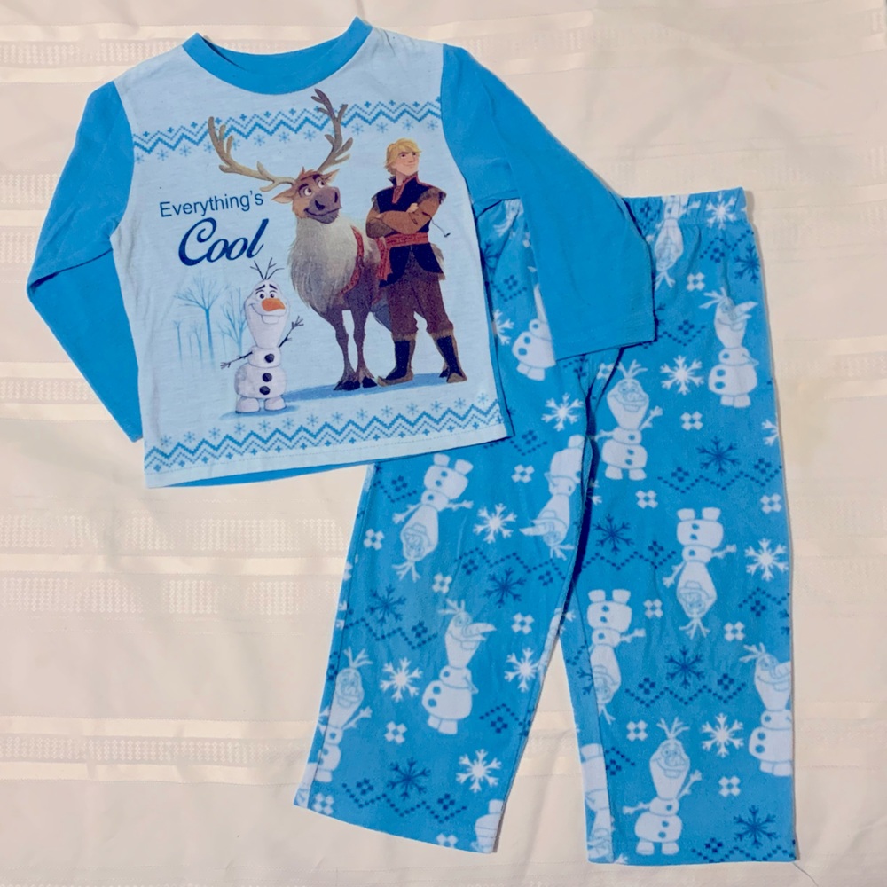 Blue 4T Disney Fleece pajama set, Frozen II Kristoff & Olaf